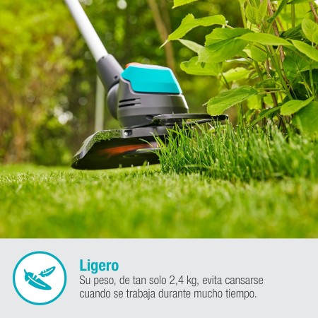 Gardena Set Ready-To-Use recortadora a batería EasyCut 23/18V P4A: Recortadora 230 mm diám, mango ajustable, barra protección de