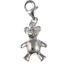 LYVQZPWLRamuletos de perlas, Dije de clip de plata esterlina con forma de oso de peluche -