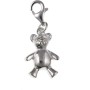 LYVQZPWLRamuletos de perlas, Dije de clip de plata esterlina con forma de oso de peluche -