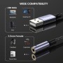 MOSWAG Adaptador USB a Conector de Audio (2 Piezas), convertidor Auxiliar estéreo de 3,5 mm Adaptador de Tarjeta de Sonido