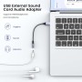 MOSWAG Adaptador USB a Conector de Audio (2 Piezas), convertidor Auxiliar estéreo de 3,5 mm Adaptador de Tarjeta de Sonido