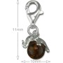 LYVQZPWLRamuletos de perlas, Colgante de plata de ley con clip, diseño de elefante 3D y orbe de ámbar miel