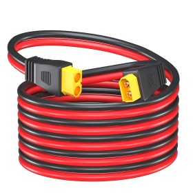 Cleqee XT60 Cable alargador macho a hembra de 12 AWG 10 pies para batería RC, paquete de batería, generador solar, estación de