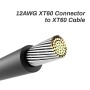 Cleqee XT60 Cable alargador macho a hembra de 12 AWG 10 pies para batería RC, paquete de batería, generador solar, estación de