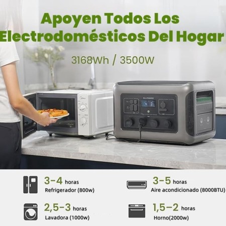 ALLPOWERS R3500 Central eléctrica portátil, generador solar de 3168 Wh, equipado con 1 panel solar plegable SP037 de 400