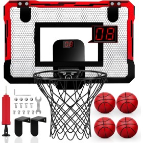 YIMORE Children's Basketball Hoop, Indoor Outdoor Basketball Basket for Children Toy with 3 Balls Net and Pump for 5 6 7 8 9 10