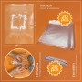 Bolsas de Alimentos 20uds con Cierres Metálicos - 35 x 48 cm, Bolsas Transparentes para Alimentos, Bolsas para Envasar