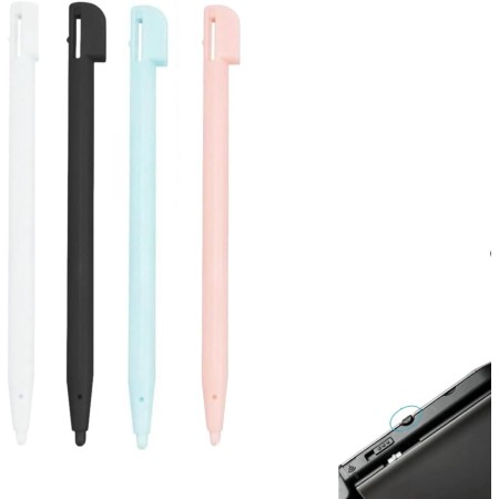 Lápiz DS,4 lápices táctiles para NDS, 3DS Lite, DSL, NDSL, accesorios de juego precisos y duraderos en 4 colores (negro, blanco,