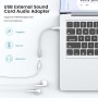 MOSWAG Adaptador USB a Conector de Audio (2 Piezas), convertidor Auxiliar estéreo de 3,5 mm Adaptador de Tarjeta de Sonido