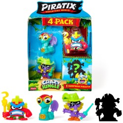 PIRATIX ADVENTURE WORLD Serie Crazy Jungle, Pack de 4 - Contiene 4 Piratix: 1 neón y 1 Sorpresa y 4 Accesorios neón. Pack 2 de 6 PIRATIX ADVENTURE WORLD Serie Crazy Jungle, Pack de 4 - Contiene 4 Piratix: 1 neón y 1 Sorpresa y 4 Accesorios neón. Pack 2 de 6