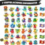 PIRATIX ADVENTURE WORLD Serie Crazy Jungle, Pack de 4 - Contiene 4 Piratix: 1 neón y 1 Sorpresa y 4 Accesorios neón. Pack 2 de 6