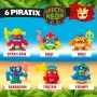 PIRATIX ADVENTURE WORLD Serie Crazy Jungle, Pack de 4 - Contiene 4 Piratix: 1 neón y 1 Sorpresa y 4 Accesorios neón. Pack 2 de 6