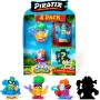 PIRATIX ADVENTURE WORLD Serie Crazy Jungle, Pack de 4 - Contiene 4 Piratix: 1 neón y 1 Sorpresa y 4 Accesorios neón. Pack 2 de 6