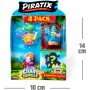 PIRATIX ADVENTURE WORLD Serie Crazy Jungle, Pack de 4 - Contiene 4 Piratix: 1 neón y 1 Sorpresa y 4 Accesorios neón. Pack 2 de 6