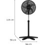 Rowenta Turbo Essential Standing Fan, Powerful, 3 Speeds, Durable Design, Lower Energy Consumption, VU3110F3