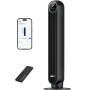 Dreo 20dB Silent Standing Fan, Tower Fans with Speed of 7.6m/s, 4 Speeds, 90° Rotation, 8 Hour Timer, LED Display and Remote