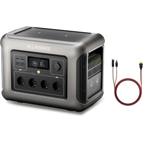 ALLPOWERS R1500 - Estación de energía portátil con cable XT60, batería LiFePO4 de 1152 Wh y generador solar con salida de CA de