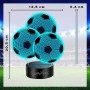 YverLand Lamparita LED con forma de 3 balones de fútbol, 16 colores y mando a distancia. Decoración deportiva para dormitorios y