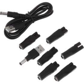 Viojrlly 5 V Cargador Afeitadora Universal con 7 Puntas Adaptadoras, Cable USB a DC para Tipo de Cortadoras de Pelo Eléctricas,