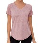Gyabnw Camiseta Deportiva Mujer de Manga Corta Camisetas de Cuello en V Mujer Ropa Deporte Secado Rápido Yoga Fitness Running