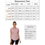 Gyabnw Camiseta Deportiva Mujer de Manga Corta Camisetas de Cuello en V Mujer Ropa Deporte Secado Rápido Yoga Fitness Running