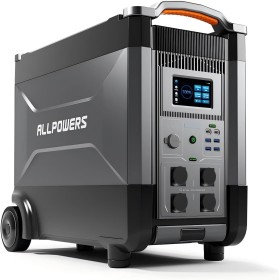 ALLPOWERS Estacion de Energia Portatil R4000, Ampliable Hasta 12,96 kwh, 3456Wh(Pico 6000W)Generador Solar con Batería LiFePo4,
