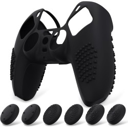 eXtremeRate PlayVital Funda de Silicona para ps5 Mando - Carcasa Protectora con 6 Tapas de Joysticks, Impermeable, Resistente y eXtremeRate PlayVital Funda de Silicona para ps5 Mando - Carcasa Protectora con 6 Tapas de Joysticks, Impermeable, Resistente y