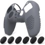 eXtremeRate PlayVital Funda de Silicona para ps5 Mando - Carcasa Protectora con 6 Tapas de Joysticks, Impermeable, Resistente y