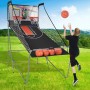 GOPLUS Foldable Basketball Hoop, Portable Shooting Machine, Arcade Basketball with 8 Game Modes, 4 Balls, 2 Baskets, Pump and