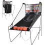 GOPLUS Foldable Basketball Hoop, Portable Shooting Machine, Arcade Basketball with 8 Game Modes, 4 Balls, 2 Baskets, Pump and