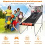 GOPLUS Foldable Basketball Hoop, Portable Shooting Machine, Arcade Basketball with 8 Game Modes, 4 Balls, 2 Baskets, Pump and