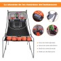 GOPLUS Foldable Basketball Hoop, Portable Shooting Machine, Arcade Basketball with 8 Game Modes, 4 Balls, 2 Baskets, Pump and