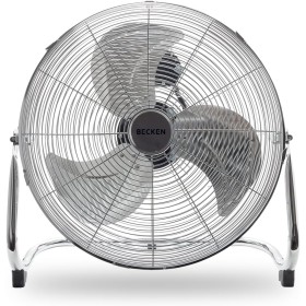 Becken Floor Fan - 3 Speeds - 3 Blades - Power: 150W - Stable Base - Adjustable Tilt - Powerful - Finish: Chrome Metal