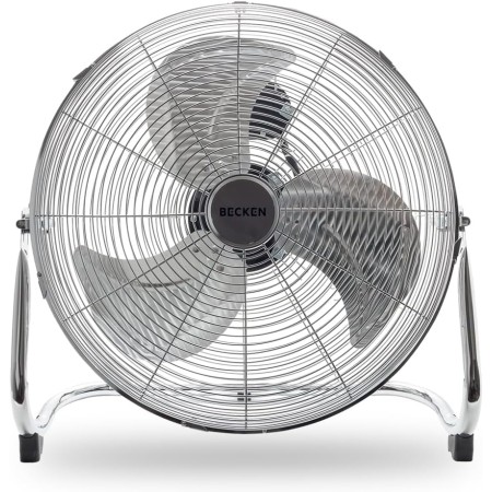 Becken Floor Fan - 3 Speeds - 3 Blades - Power: 150W - Stable Base - Adjustable Tilt - Powerful - Finish: Chrome Metal