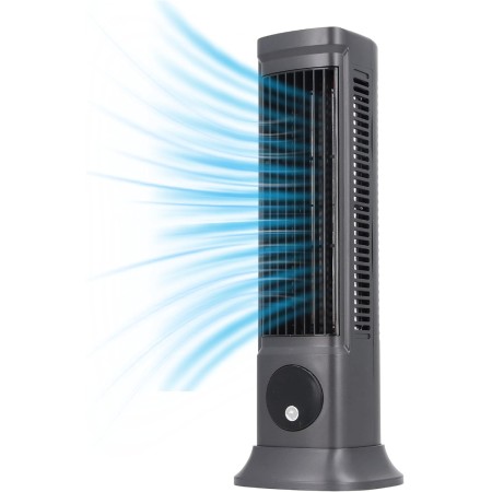 Jiawu 10 Tower Fan for Bedroom, Bladeless Desk Fan with 3 Speed, Desk Air Cooler Fan, Quiet Cooling Fan