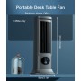 Jiawu 10 Tower Fan for Bedroom, Bladeless Desk Fan with 3 Speed, Desk Air Cooler Fan, Quiet Cooling Fan
