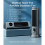 Jiawu 10 Tower Fan for Bedroom, Bladeless Desk Fan with 3 Speed, Desk Air Cooler Fan, Quiet Cooling Fan