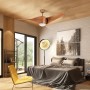 M mimotec - Ceiling Fan LED Energy 58W White, remote control, DC motor 40W+LED light 18W, 6 speeds, silent, 3 blades natural