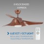 M mimotec - Ceiling Fan LED Energy 58W White, remote control, DC motor 40W+LED light 18W, 6 speeds, silent, 3 blades natural