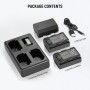 NEEWER 2 Pack 2280mAh NP-FZ100 Batería de Repuesto y Cargador Dual USB con Pantalla LCD, Compatible con Sony ZV-E10II A9III
