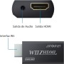 AUTOUTLET Adaptador Wii a HDMI, Convertidor Wii Hdmi 1080P / 720P Full HD, con Salida de Audio y Video de 3,5mm y Cable HDMI de