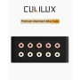 Cubilux AS-R1 - Caja Divisora de Audio RCA de 4 Vías, Estéreo de 4 Canales, Pasivo, Fabricado Con Aleación de Aluminio (1 en 4