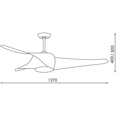 M mimotec - Ceiling Fan LED Energy 58W White, remote control, DC motor 40W+LED light 18W, 6 speeds, silent, 3 blades natural