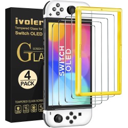 ivoler 4 Piezas Protector Pantalla para Nintendo Switch 2 Model 2025, Incluye Marco de Instalación Fácil, Cristal Vidrio ivoler 4 Piezas Protector Pantalla para Nintendo Switch 2 Model 2025, Incluye Marco de Instalación Fácil, Cristal Vidrio