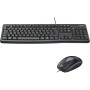 Logitech MK120 Combo Teclado y Ratón Óptico con Cable para Windows, Teclado de Tamaño Completo, USB Plug-and-Play, Compatible