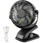 QHUI Mini Desk Fan, 3 Speed USB Personal Cooling Fan with 360°Rotation, USB Cable and Battery for Home, Office, Gym, Fishing,