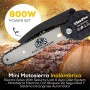 ElectroPrime© Mini Motosierra Bateria | 6000mAh 21V 2 Baterias | 6 Pulgadas 880W | Engrasador Automatico | Incluye 11 Accesorios
