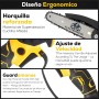 ElectroPrime© Mini Motosierra Bateria | 6000mAh 21V 2 Baterias | 6 Pulgadas 880W | Engrasador Automatico | Incluye 11 Accesorios