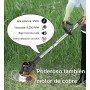 Wrneaoch 21V Desbrozadora Bateria Desbrozadora Electrica Retráctil Cortacésped con 6 000 RPM y Motor de 650 W, con 2 Baterías de