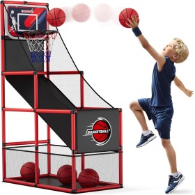 HYES Basketball Arcade Games for Kids, Basketball Basket with 4 Balls, Indoor and Outdoor Basketball Games, Sports Gifts for